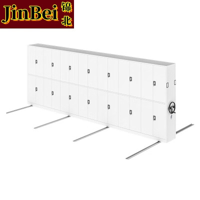 锦北手动密集架钢制移动柜档案柜轨道手摇式密集资料柜 一列七组/立方