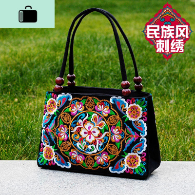 2020新款中老年女包民族风绣花包包刺绣帆布小包中年女士手提包NEW LAKE