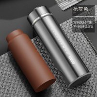 家柏饰(CORATED)紫砂内胆保温杯紫砂杯泡茶杯男士女定制水杯子 枪灰色