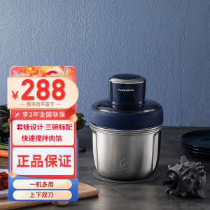 摩飞电器(MORPHY RICHARDS) 绞肉机家用不锈钢多功能碎菜绞馅料理机不锈钢打肉馅搅拌机MR9401A