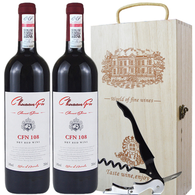 澳洲红酒川富臻品108干红葡萄酒14度750ml*2瓶礼盒装日常配餐收藏送礼