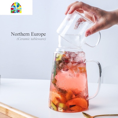 凉水壶耐热玻璃套装大容量家用办公室创意北欧日果汁冷饮料花茶果 FENGHOU