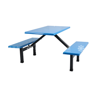 鑫星奈 XXN4040846 玻璃钢餐桌椅组合食堂连体餐桌椅钢架条凳款