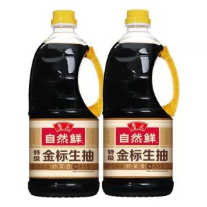 鲁花 自然鲜 特级金标生抽 1L/1L*2瓶 自然酿造 酱香酱油 新老包装随机发货