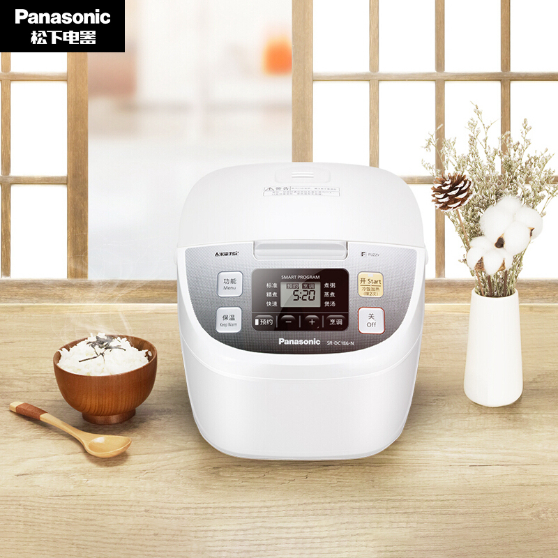 松下(Panasonic)电饭煲 4.8L日本家用智能大容量电饭锅可预约 4-6-8人 SR-DC186-N