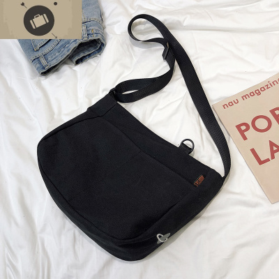 2020新款帆布包女单肩宽肩带学生上课港风复古邮差网红斜挎包潮流艾狄伊娃单肩包