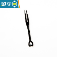 敬平黑色水果叉子KTV果盘叉塑料透明寿司薯条爱心叉水果签果插 5包黑色叉子2500支