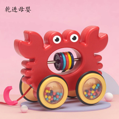 儿童节礼物新品直营-宝宝拖拉学步拉绳玩具婴儿牵引手拉狗拉车幼儿园拉线着走的儿童螃蟹
