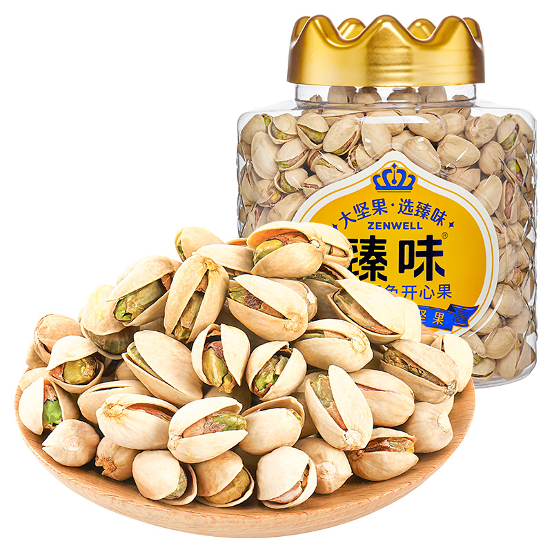 臻味-500g美国原色开心果每盎司18-20颗特大果标准非油炸坚果