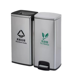 不锈钢垃圾桶茶渣桶 连体30L 组
