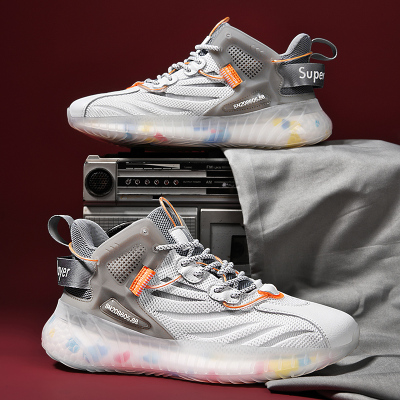 迈得兜运动鞋透气国潮男鞋飞织薄款老爹鞋天爆米花超轻减震跑步鞋