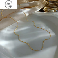 JiMi金色素链项链女款金蛇骨链女生链子无吊坠颈链不褪色链条配饰