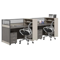 DXBG职员电脑桌现代简约员工位办公桌位桌椅结合屏风员工位并排双人位(含柜椅)