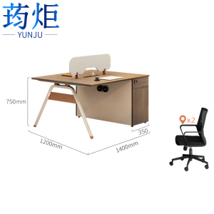 荺炬职员桌双人位+椅组