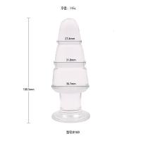 水晶玻璃肛塞菊花刺激性工具夫妻激情情趣用品男自玩自玩快感成人 透明玻璃中号B169