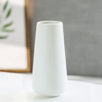 现代简约白色黑色哑光陶瓷花瓶客厅干花鲜花水培插花餐桌装饰摆件 三维工匠 秋实(高25.5)