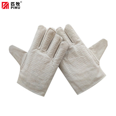 匹牧 PM-ST-G090 帆布手套 帆布工地建筑耐温 白甲24线全衬 12双/打 单位:双(单双不发货)