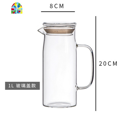 家用大容量可高温玻璃冷水壶花茶壶防爆凉白开水壶果汁壶北欧 FENGHOU 1.2L冷水壶+6个矮款杯(需备注款式)凉水壶