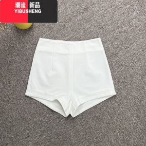 YIBUSHENG高腰短裤女打底外穿小个子辣妹a字黑色休闲裤弹力热裤