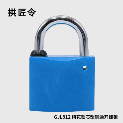 拱匠令 GJL812 梅花锁芯塑钢通开挂锁 塑钢 35*17*26mm(计价单位:个) 蓝色
