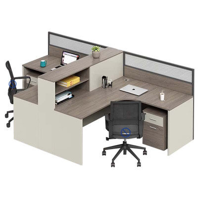 DXBG职员办公桌员工位卡座屏风位桌椅组合T型两人位含柜[不含椅]