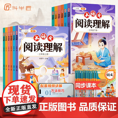 斗半匠大语文阅读理解专项训练书人教版一年级二年级三年级上册下册四五六训练题课外阅读理解强化训练语文每日一练100篇看图写