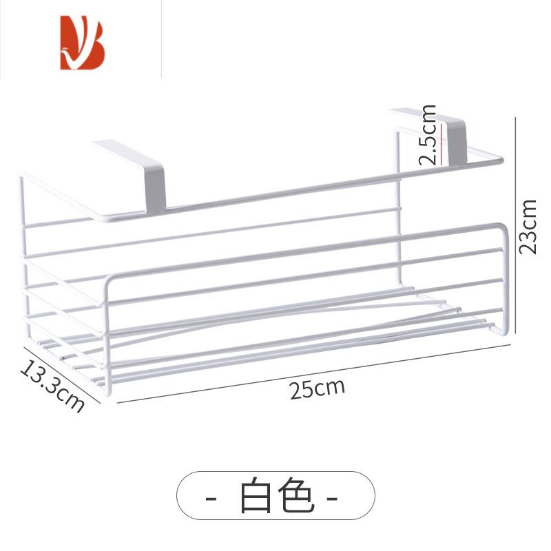 三维工匠顶柜纸巾盒免打孔厨房纸巾架浴室厕所抽纸盒橱柜悬挂倒挂置物架 白色