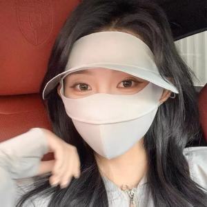 夏季防晒面罩帽子一体护颈女全脸冰丝脸基尼脖子开车防紫外线口罩3759Z