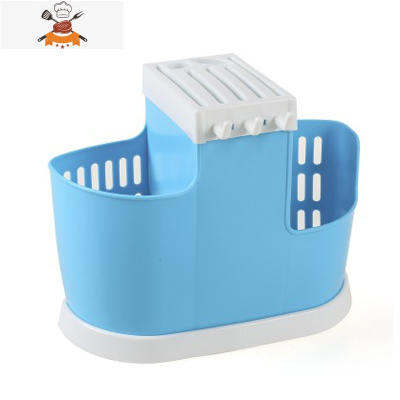 厨房用品大号筷子筒加厚塑料刀架筷笼沥水餐具置物架铲勺收纳架盒 敬平 深蓝色B餐具架