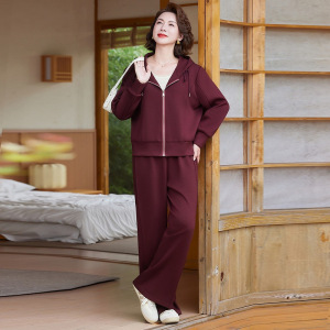 时尚妈妈秋装套装女洋气中老年码宽松运动服春秋衣服中年