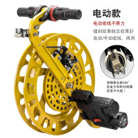 新款电动轮镁合金风筝线轮防倒转碟刹建鹏背带轮成型助力收线创意 三维工匠 ★32cm-电动款-金色
