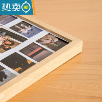 敬平实木diy拍立得画框情侣闺蜜洗照片做成挂墙相框手工生日摆台摆件 原木色 20寸[40.4*50.6cm]挂墙