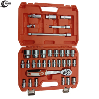 有成鑫 1/2系列套筒扳手快速脱落棘轮扳手套装 亚光32件套 套