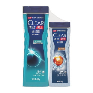 清扬(CLEAR)男士控油沐浴组套 活力运动沐浴露400g+180g