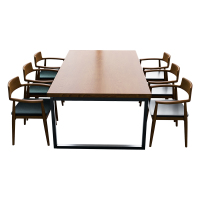 臻远ZY5041733 会议桌椅长条桌椅实木办公桌椅 2.2米1桌6椅