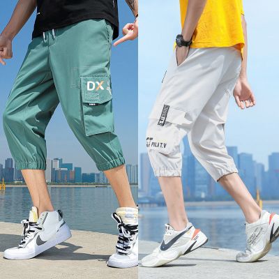 夏季休闲七分裤男士工装短裤潮牌百搭运动裤青少年学生宽松马裤子臻涩