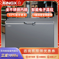 星星(XINGX)300升零下60℃超低温深冷柜商用冰柜卧式全冷藏全冷冻生鲜柜电子温控保鲜柜 DW-60W300DS