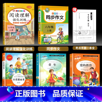 快乐读书吧+同步作文+阅读理解[5册价格更值] [正版]六年级上册快乐读书吧 童年爱的教育小英雄雨来