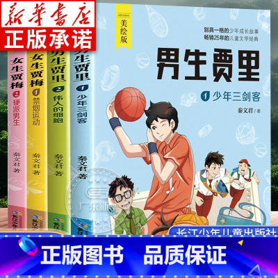 秦文君美绘本全4册 贾里+贾梅 [正版]美绘版4册男生贾里女生贾梅全传秦文君的书小学生三四五年级课外书小学生课外阅读书籍