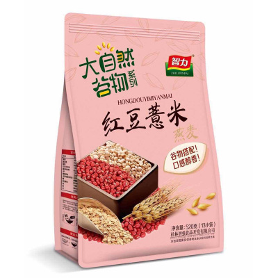 智力红豆薏米燕麦片520g早餐速食冲饮即食营养小袋装代餐饱腹食品