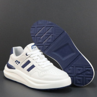 头层牛皮轻奢男鞋年新款夏季板鞋厚底轻便小白鞋男运动休闲鞋