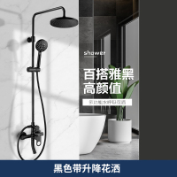 摩恩(MOEN)淋浴花洒套装家用洗澡喷头淋浴器浴室淋雨喷头套装卫浴花洒 黑色91073BL 91073ECBL