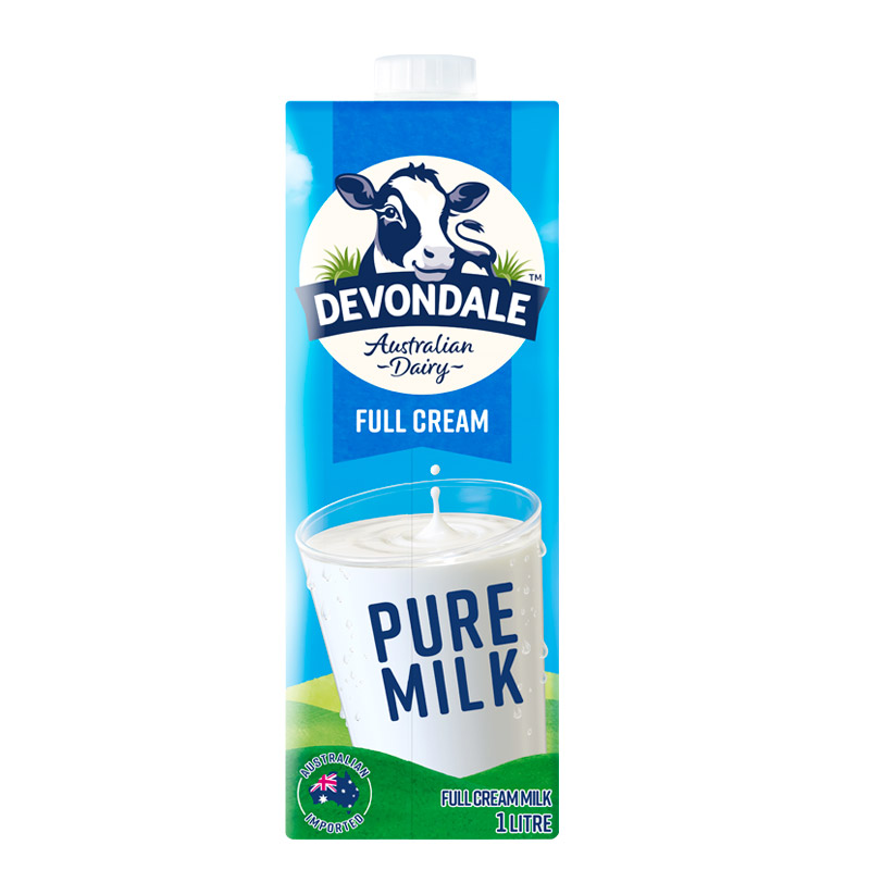 德运牛奶1l全脂奶