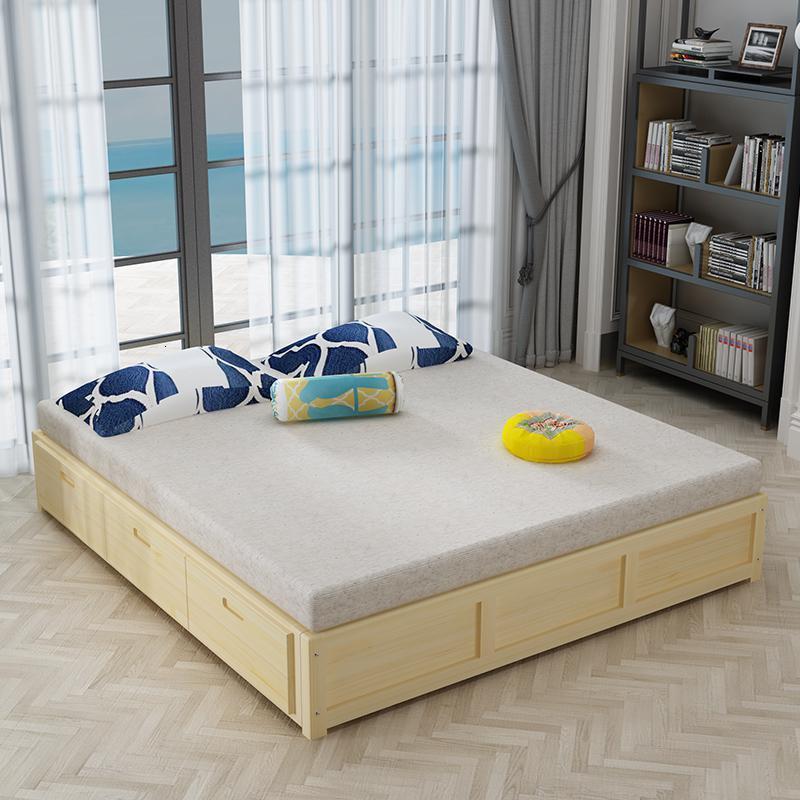 8米日式无床头的卧室储物床定制