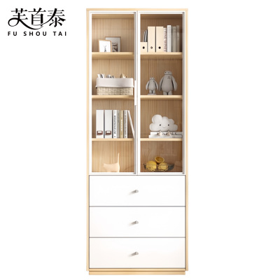 芙首泰玻璃门书柜三抽800*300*2000mm台