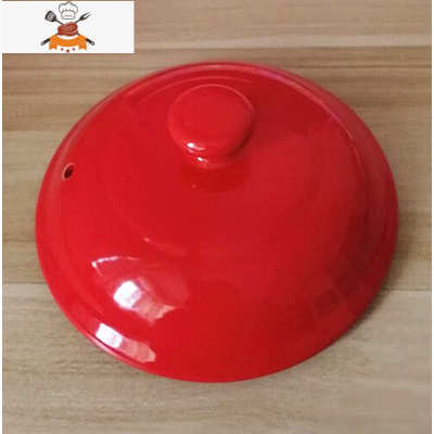 彩锅盖子配件陶瓷砂锅盖子家用汤煲盖炖锅汤锅盖子彩色锅盖 敬平 红色 直径16CM有卡槽锅具配件