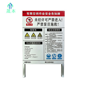 晟本+有限空间作业告知牌+可移动双面+套