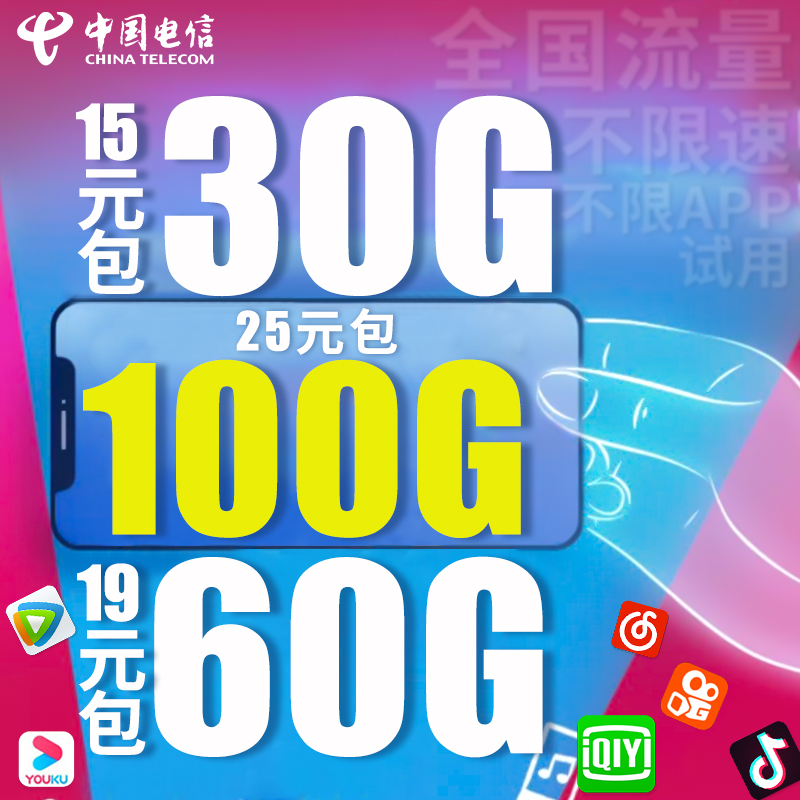 中国移动纯流量卡物联卡4g手机卡电话卡通用流量卡5g4g全国纯流量卡不