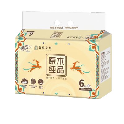 清风敦煌IP联名款抽纸 3层 100抽一提6包6提整箱 AR60SZP