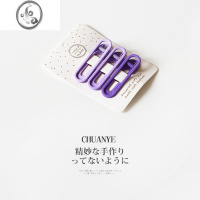 JiMi川野暖咖色三件套发夹侧边网红2023年新款刘海夹子头饰简约发卡女